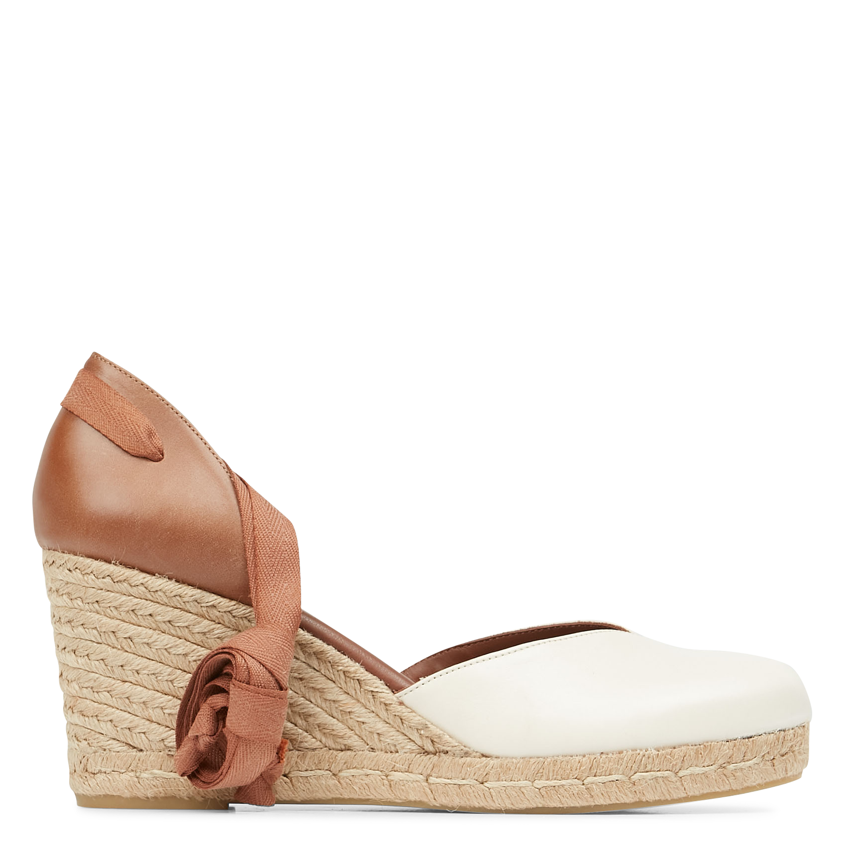 CLARA - Espadrilles compensées en cuir | Blanc