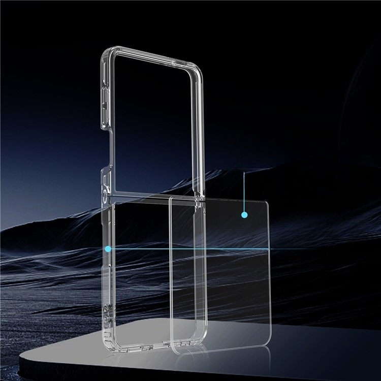 Samsung Galaxy Z Flip7 Hybrid Hülle TPU Bumper mit Acryl Rückseite - Transparent