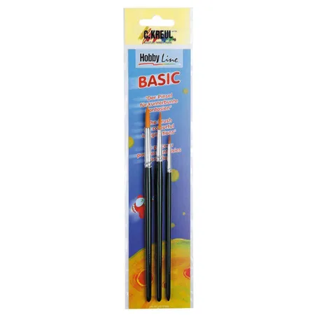 KREUL 721030 HOBBY LINE Pinsel-Set BASIC, rund,spitz
