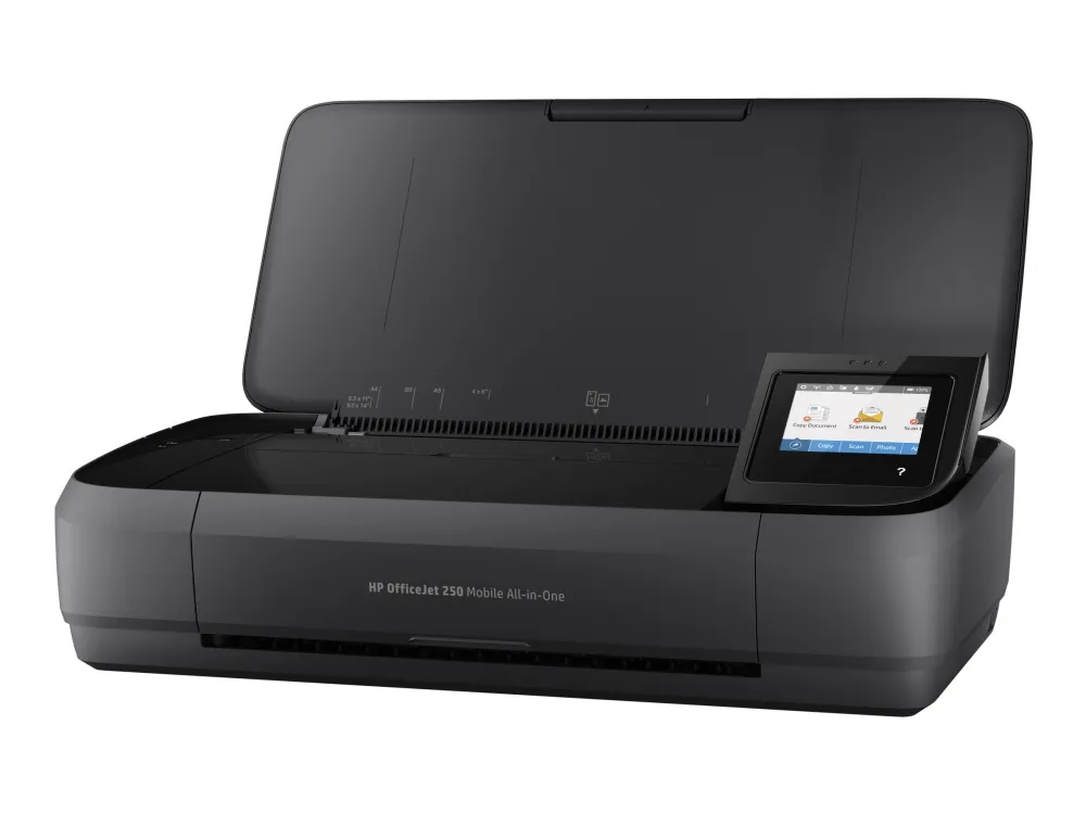 HP Officejet 250 Mobile All-in-One - Multifunktionsprinter - farve - blækprinter - Legal (216 x 356 mm) (original) - A4/Legal (medie) - op til 8 spm (kopiering) - op til 10 spm (udskriver) - 50 ark - USB 2.0, USB vært, Wi-Fi