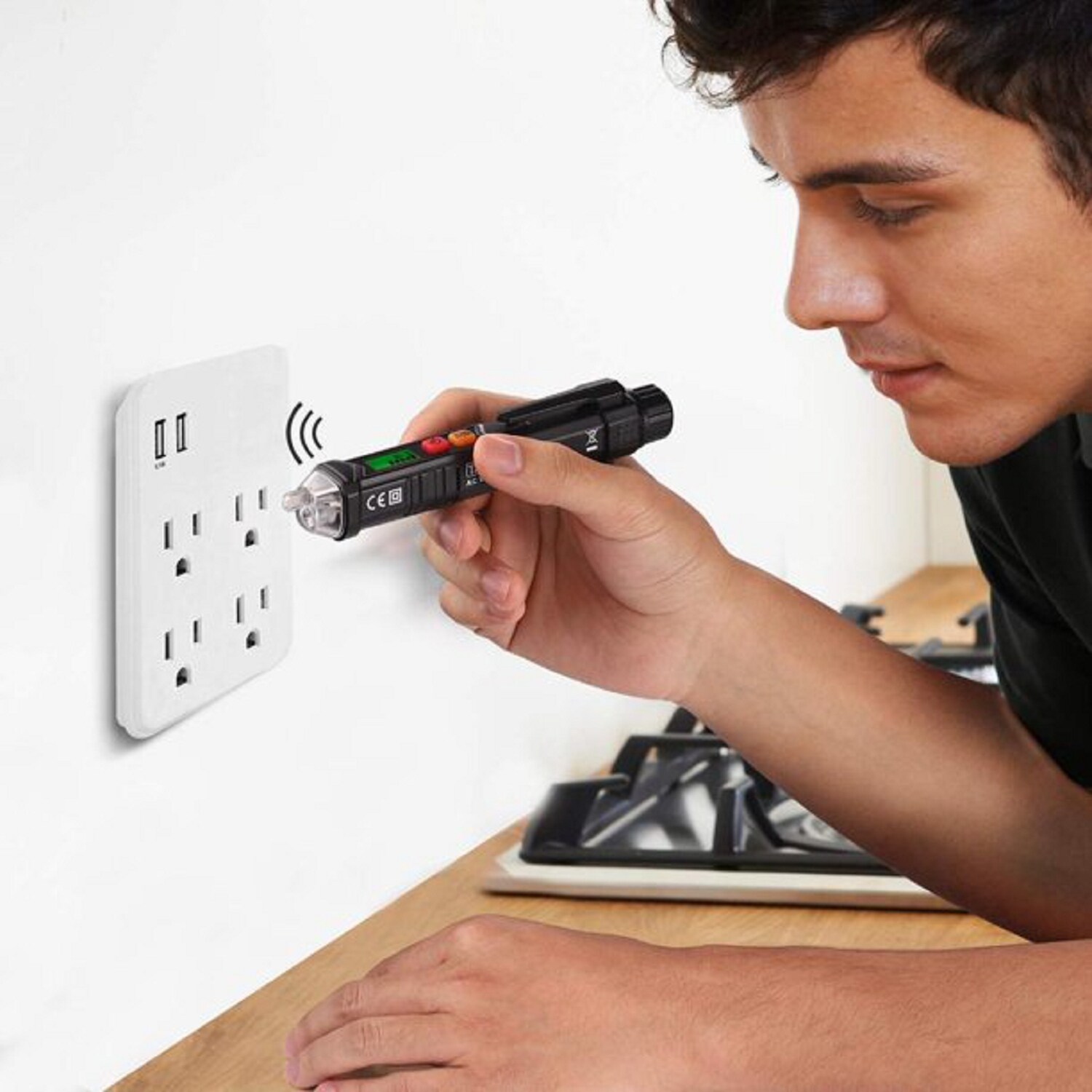 TACKLIFE VT02 Laser & Nivelliergeräte Berührungsloser Wechselspannungsprüfer/Spannungsprüfstift