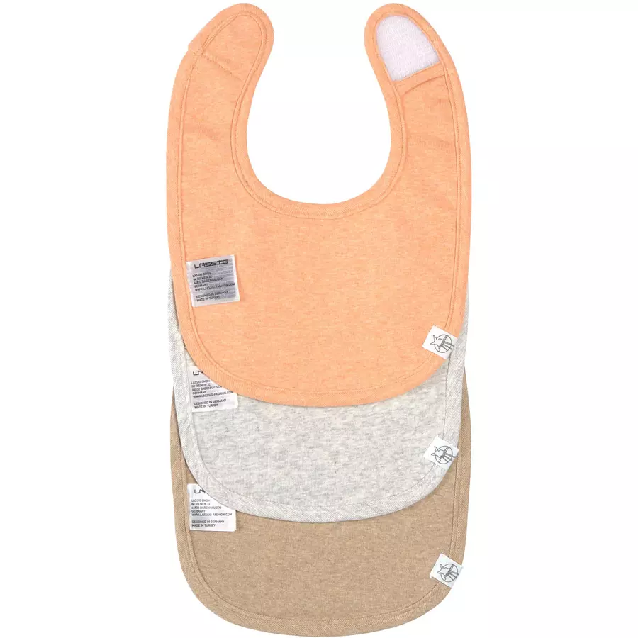 Lässig Lätzchen für Neugeborene 3er Set Apricot hellgrau beige