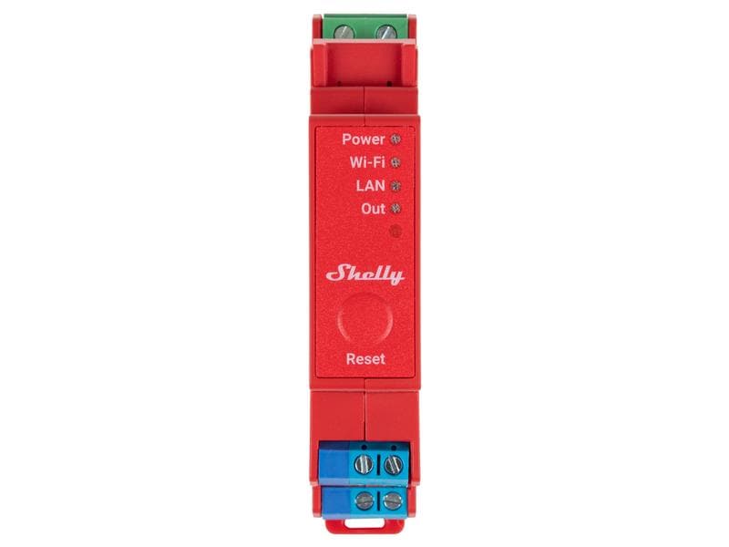 Shelly WLAN-Schaltaktor Shelly Pro 1PM mit Leistungsmessung DIN-Rail-WiFi-Switch mit Leistungsmessung, IP Relais mit Shelly Pro AddOn Schnittstelle