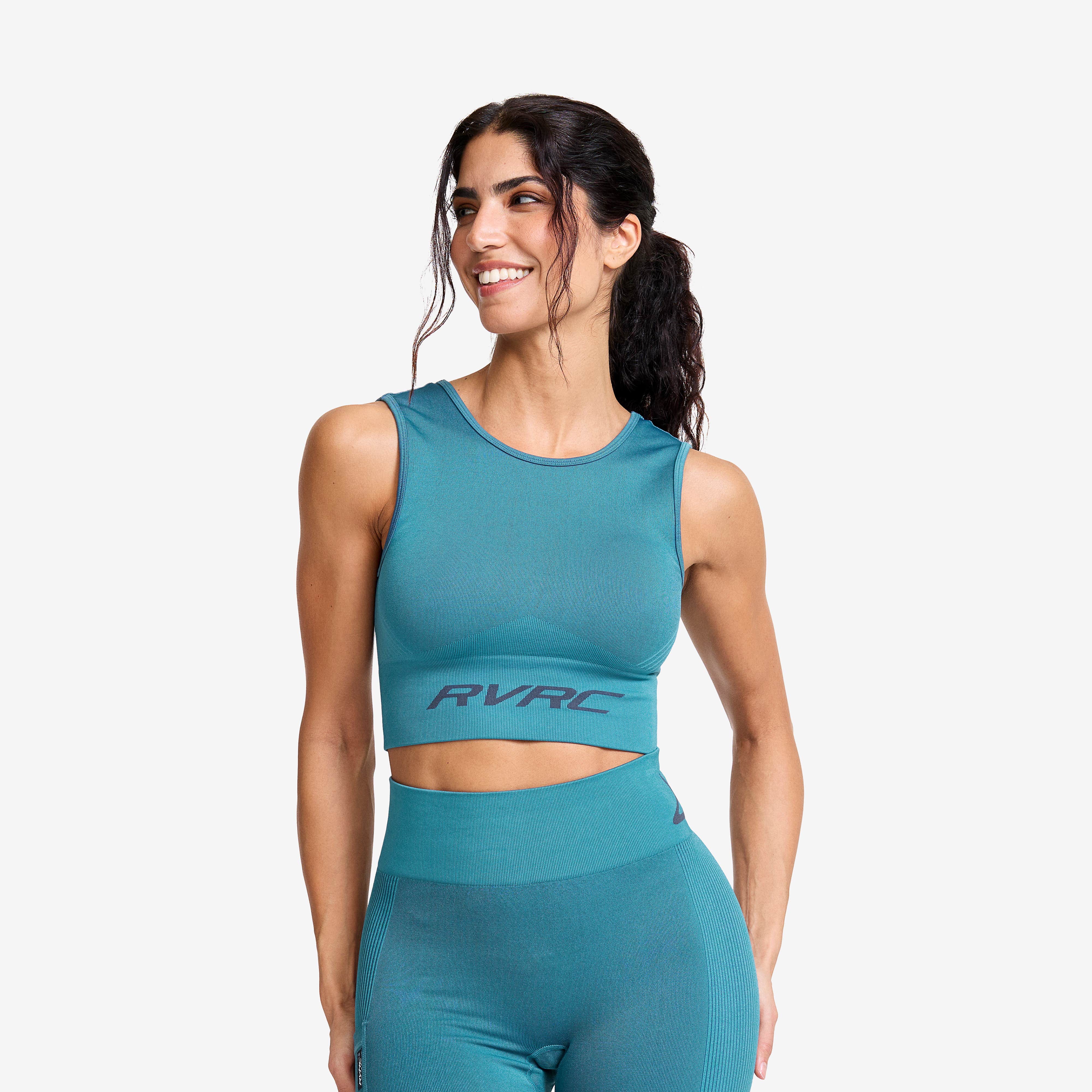 Descent Seamless Crop Top Dame Blue Ashes