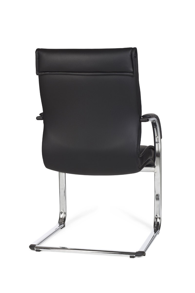 KADIMA DESIGN Freischwinger SANGRO Kunstleder, Chromgestell, Lendenstütze, bis 120 kg, in Caramel/Weiß/Schwarz