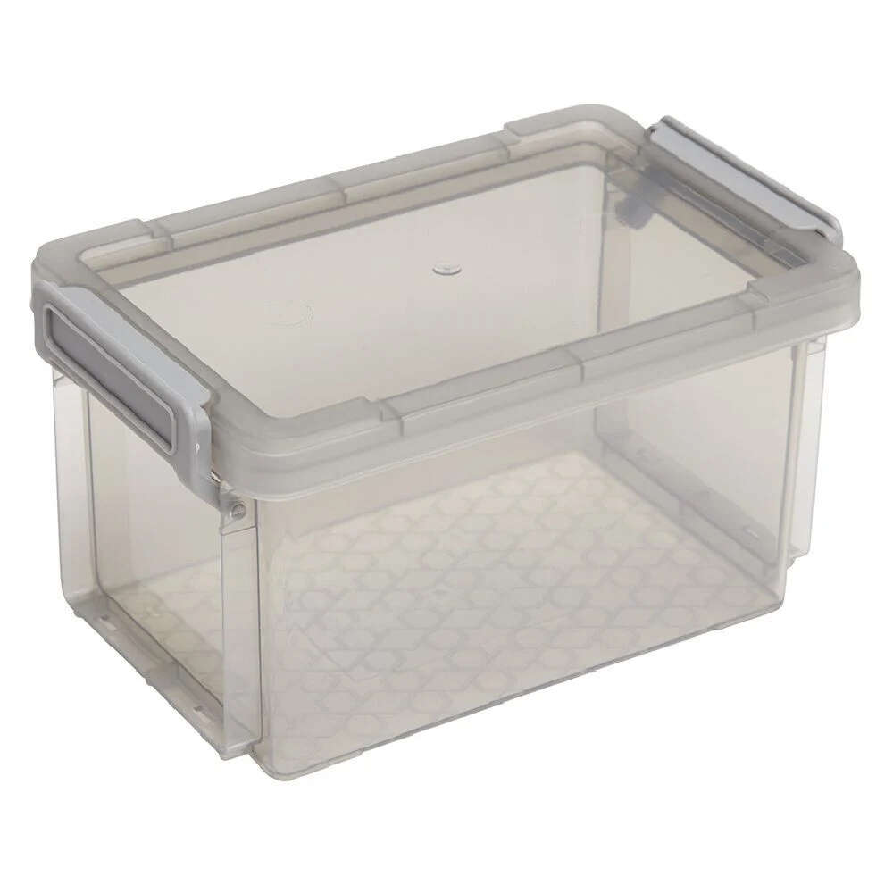 Boîte de rangement plastique à clips 0,7 L gris