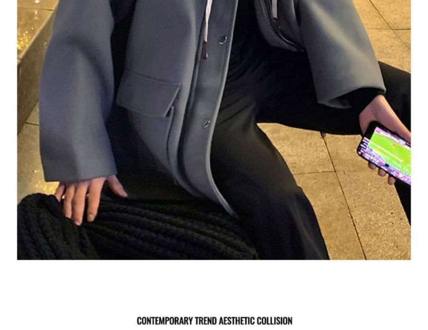 Wewewow - Oversized jas met capuchon en ritssluiting in twee delen