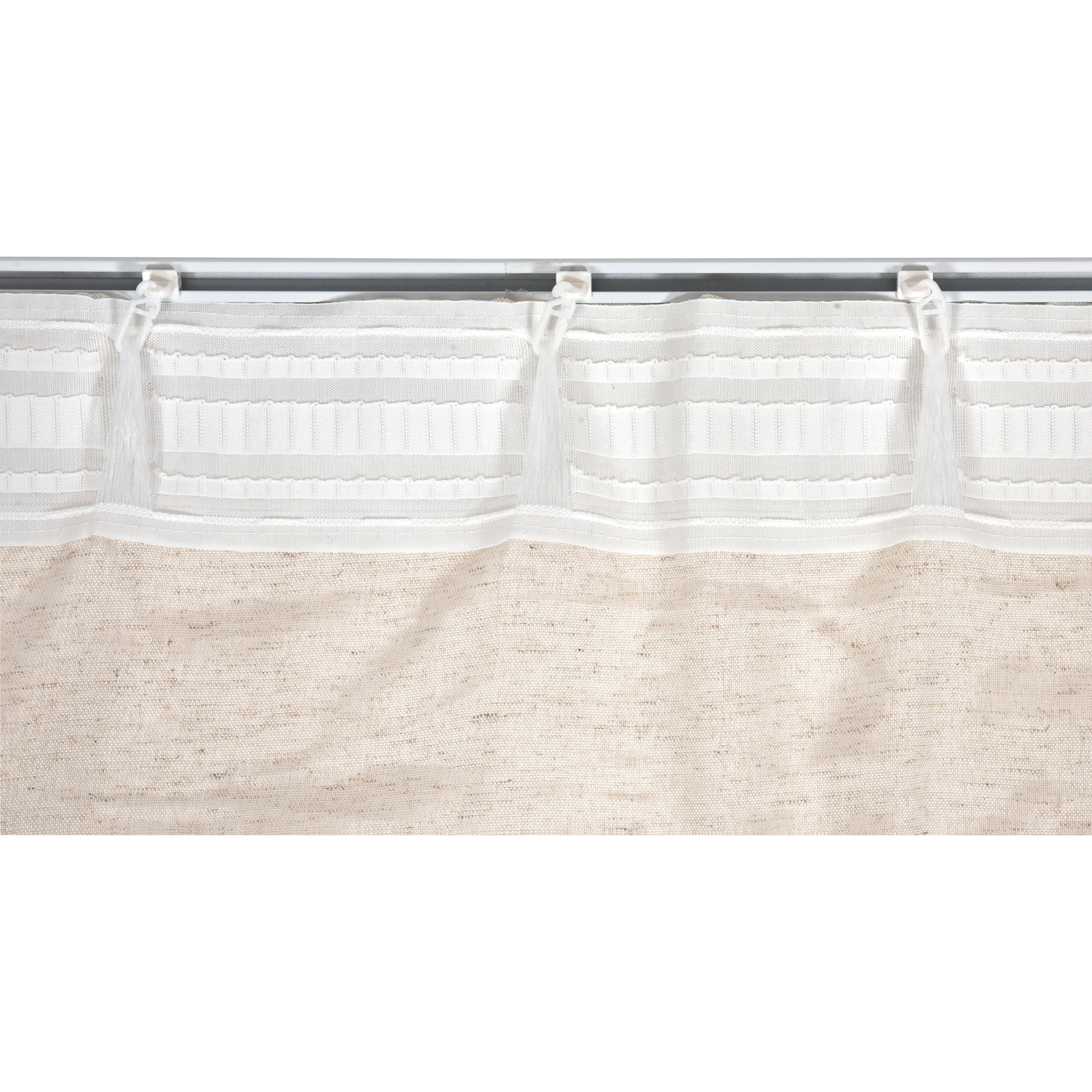Fertigvorhang Leinenoptik 137 x 245 cm beige mit Universalband