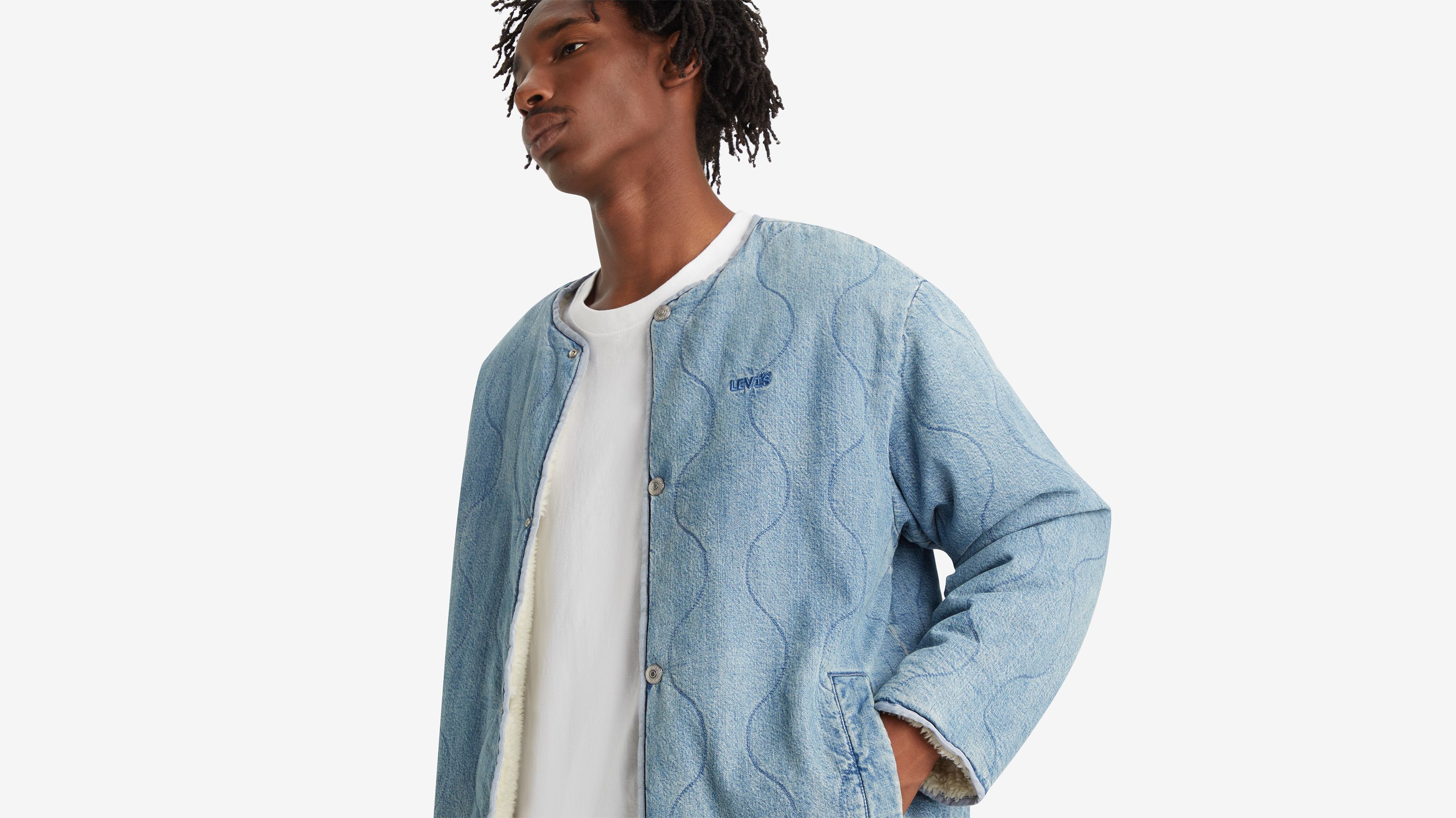 Veste cardigan doublée réversible Abbotts - Funny Faces - Bleu