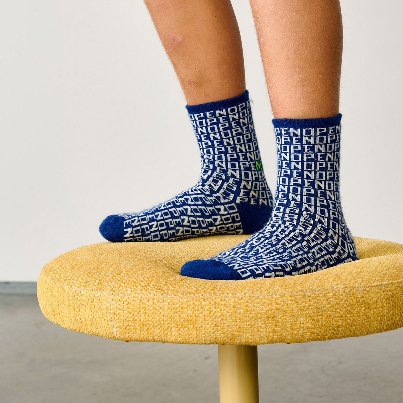 Bellerose Chaussettes hautes en Coton mélangé Flope imprimées bleues