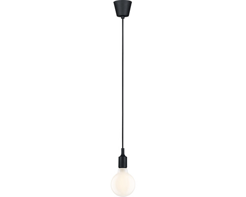 Hanglamp, 1-lichts, IP44, HxØ 200x9,2 cm, zwart