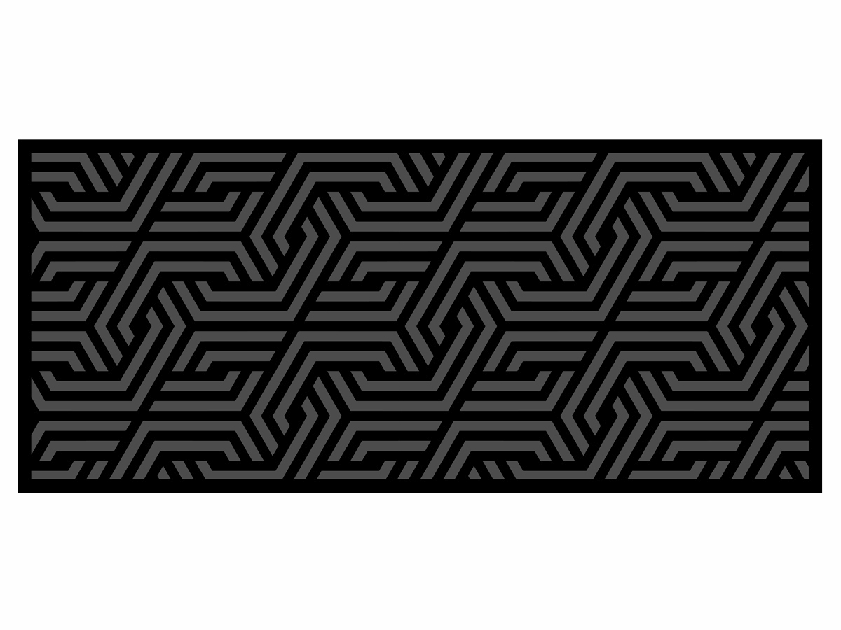 Tapis d'entrée art deco anthracite - 66x150 cm