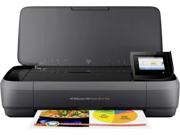 HP Officejet 250 Mobile All-in-One - Multifunktionsprinter - farve - blækprinter - Legal (216 x 356 mm) (original) - A4/Legal (medie) - op til 8 spm (kopiering) - op til 10 spm (udskriver) - 50 ark - USB 2.0, USB vært, Wi-Fi