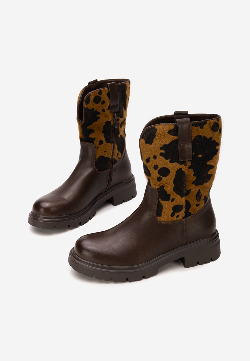 Bottes brunes Scurte Ediana