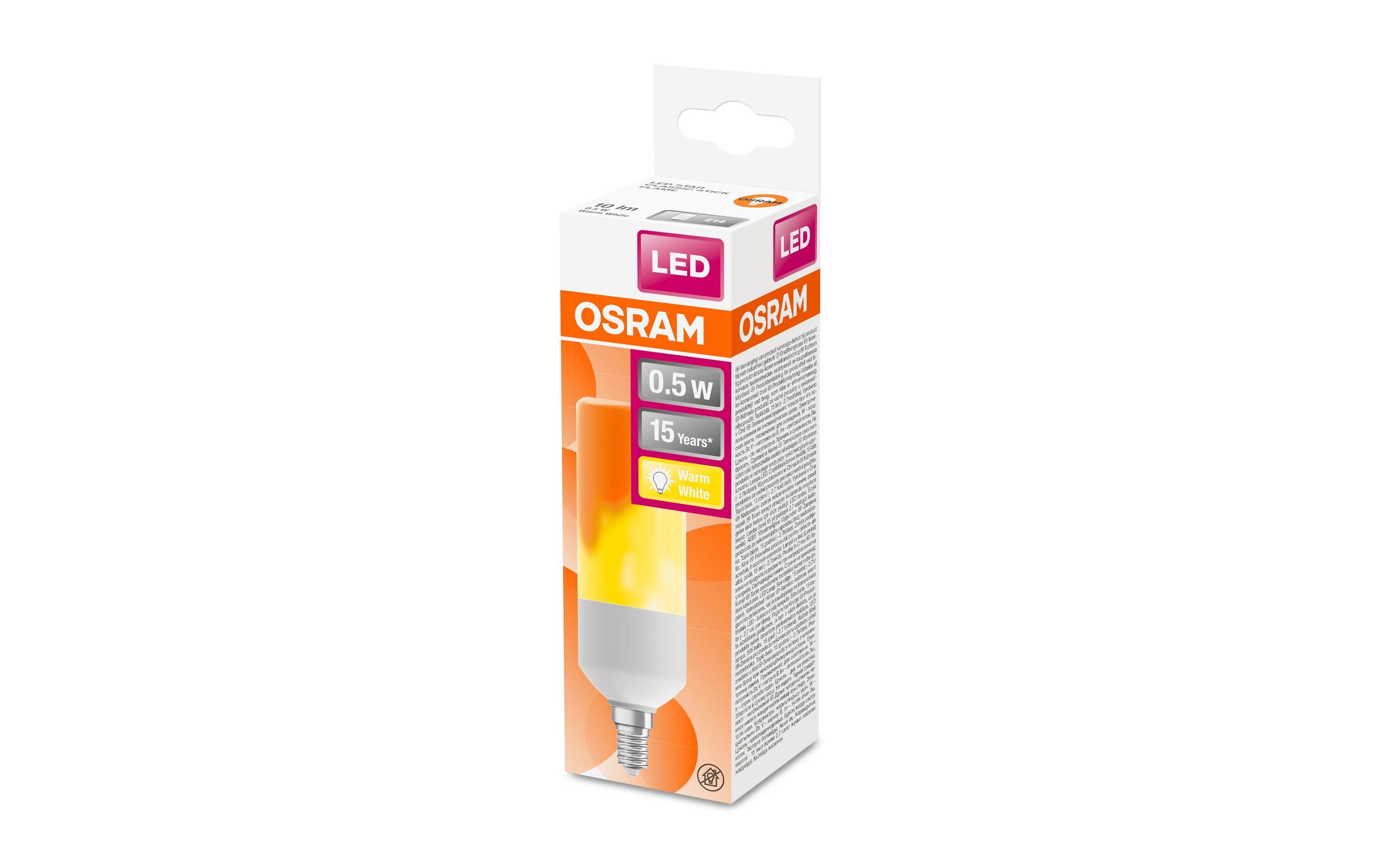 Lampe Flame, 0.5W, E14 WarmweissLED-Lampe, klassische Stabfrom