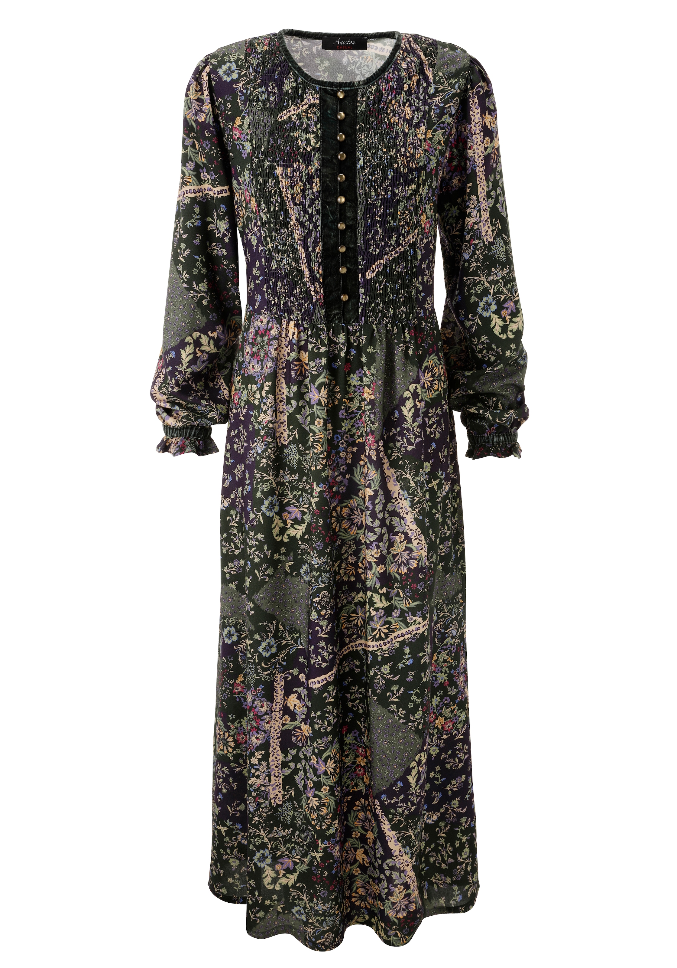 Aniston CASUAL Maxikleid mit fantasievollem Blumendruck- jedes Teil ein Unikat- NEUE KOLLEKTION