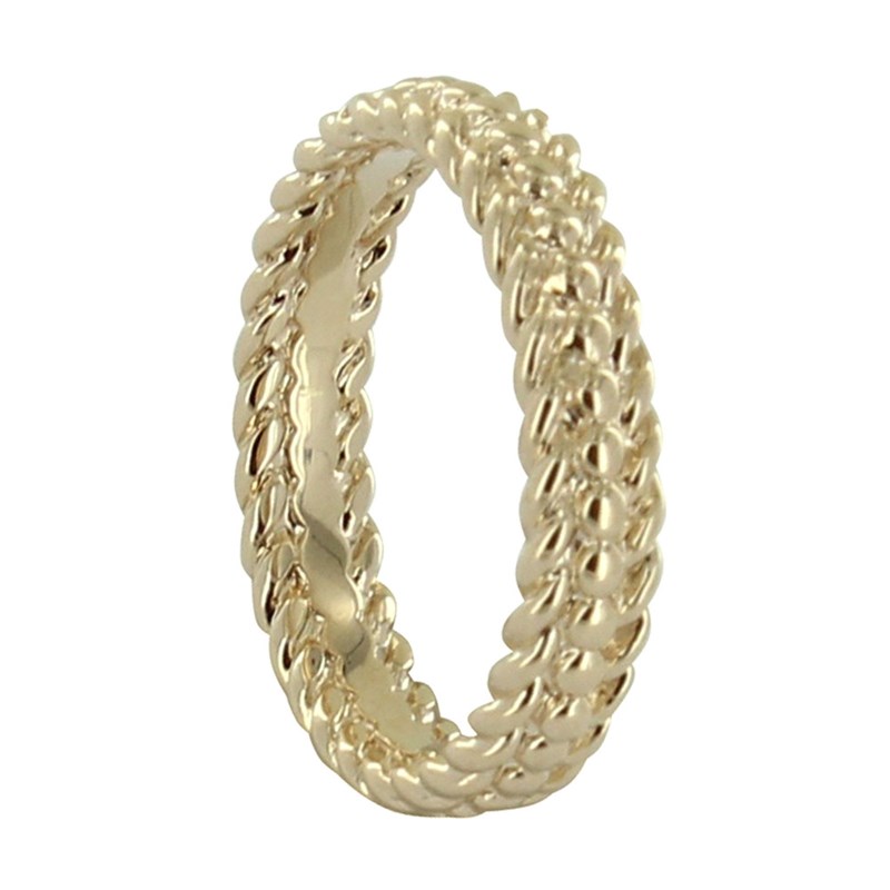Bague Plaqué Or Tresses et Billes
