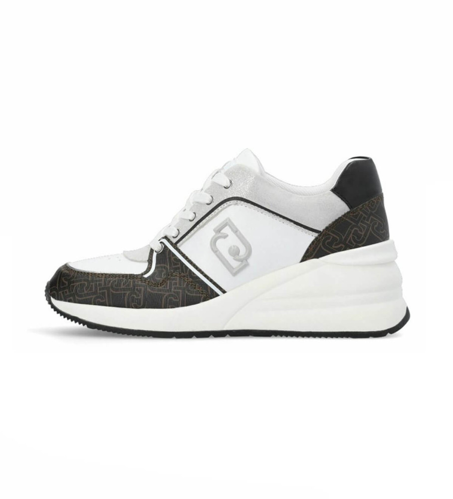 Tênis de couro multicolorido Liu Jo Alyssa 10 - Salto plataforma de 7 cm -