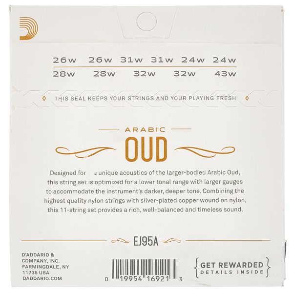 Daddario EJ95A Oud Silver Plated Copper