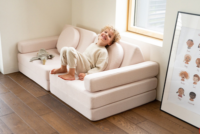 Shappy Play Byggbar Sofa 160x80 cm, Soft Beige