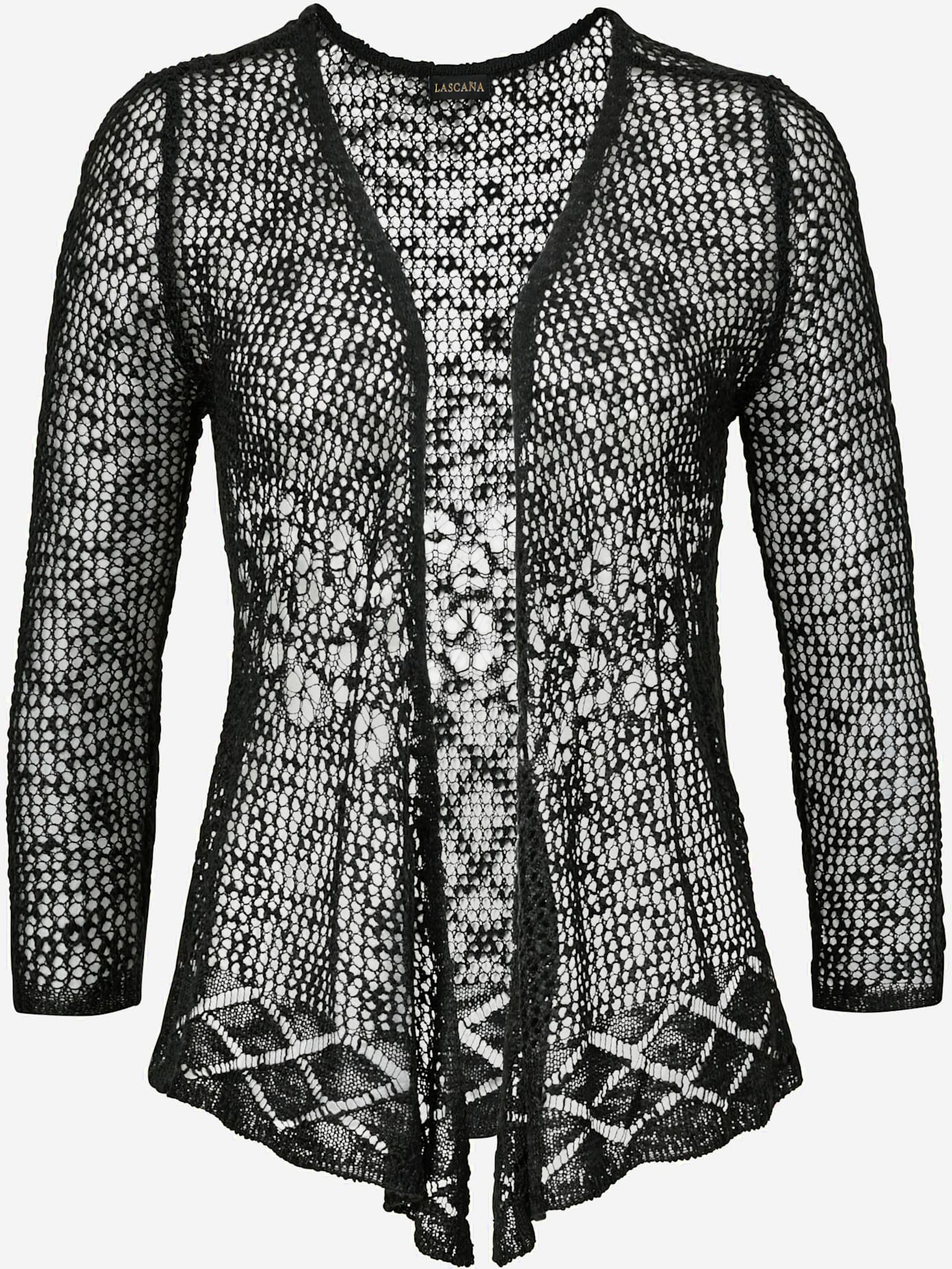 Veste en tricot cardigan motif ajouré