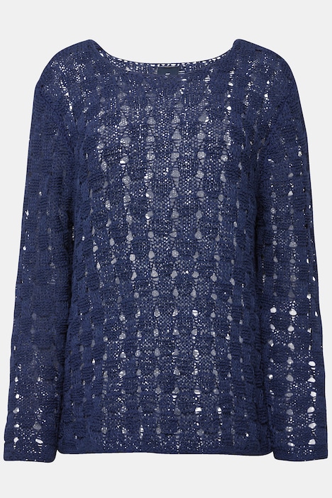 Pullover, Strukturstrick, Bändchengarn, Langarm