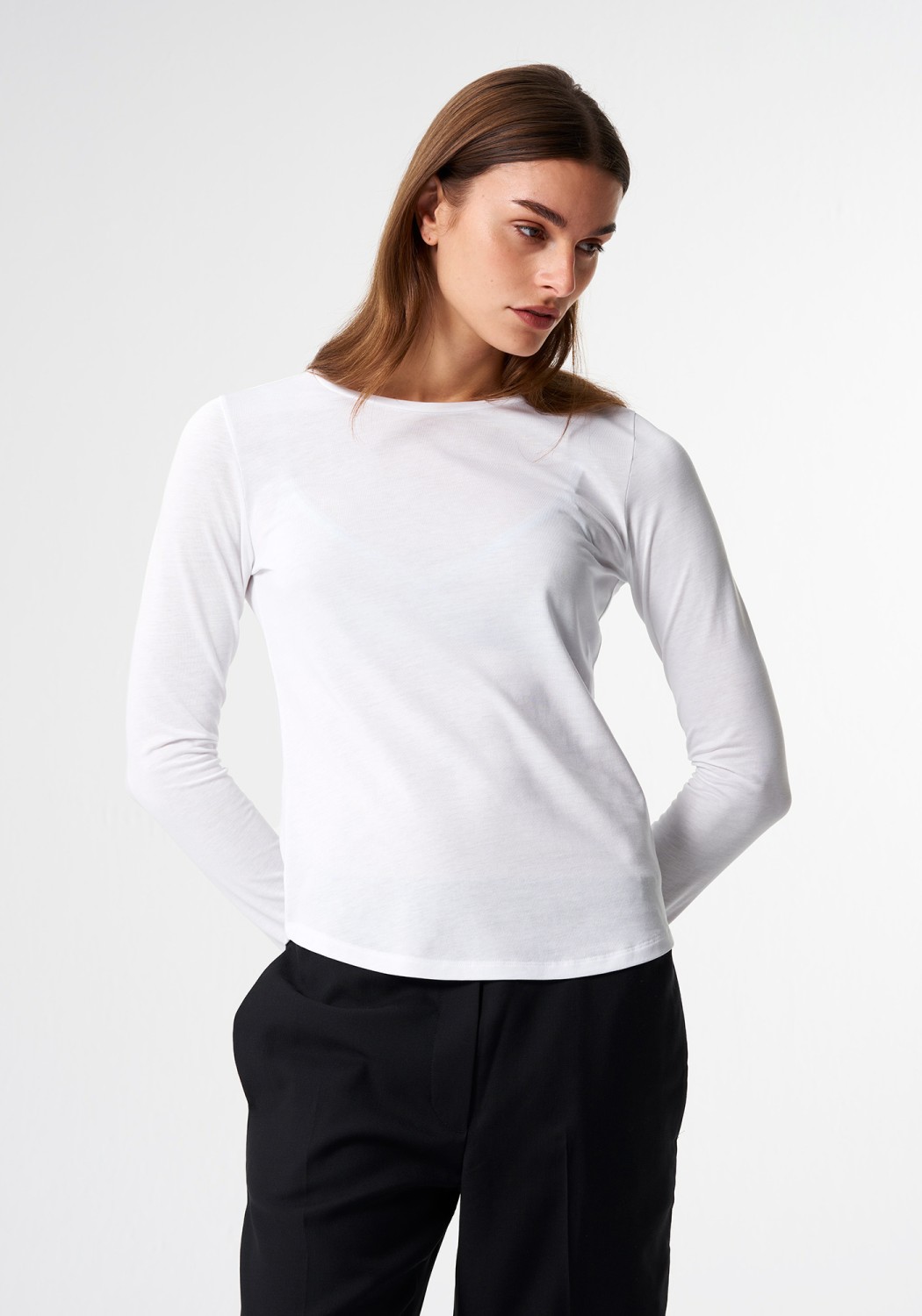 Pinqponq Longsleeve Tencel™ Inspire Wooden White