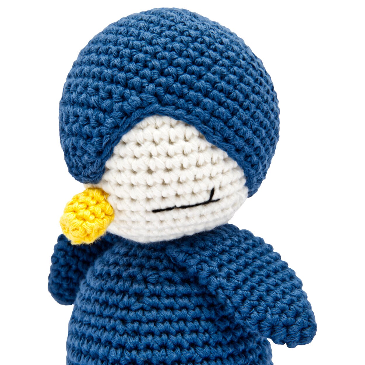 Handgestrickter Pinguin gehäkelt aus Baumwolle Spielzeug 16 cm