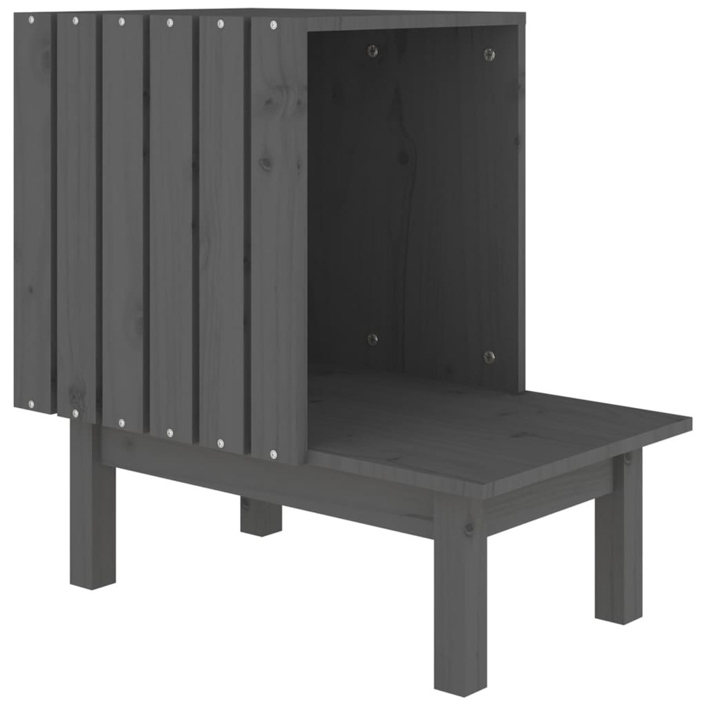 Maison pour chat gris 60x36x60 cm bois de pin massif