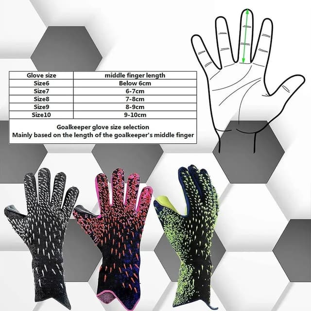 1 par Tykke Latex Palm Målmandshandsker Anti-Slip fodboldtræning