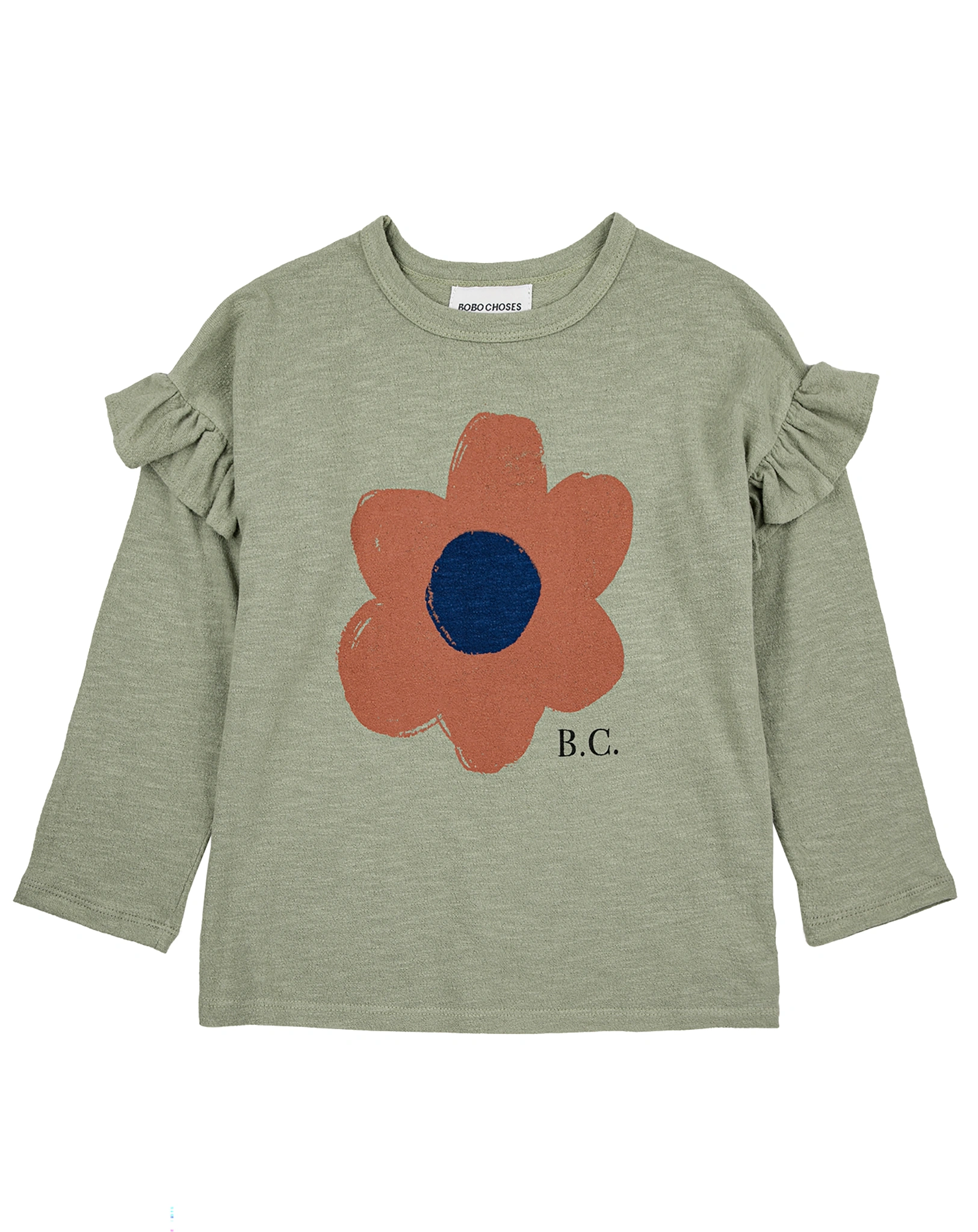Langarmshirt BIG FLOWER in grün