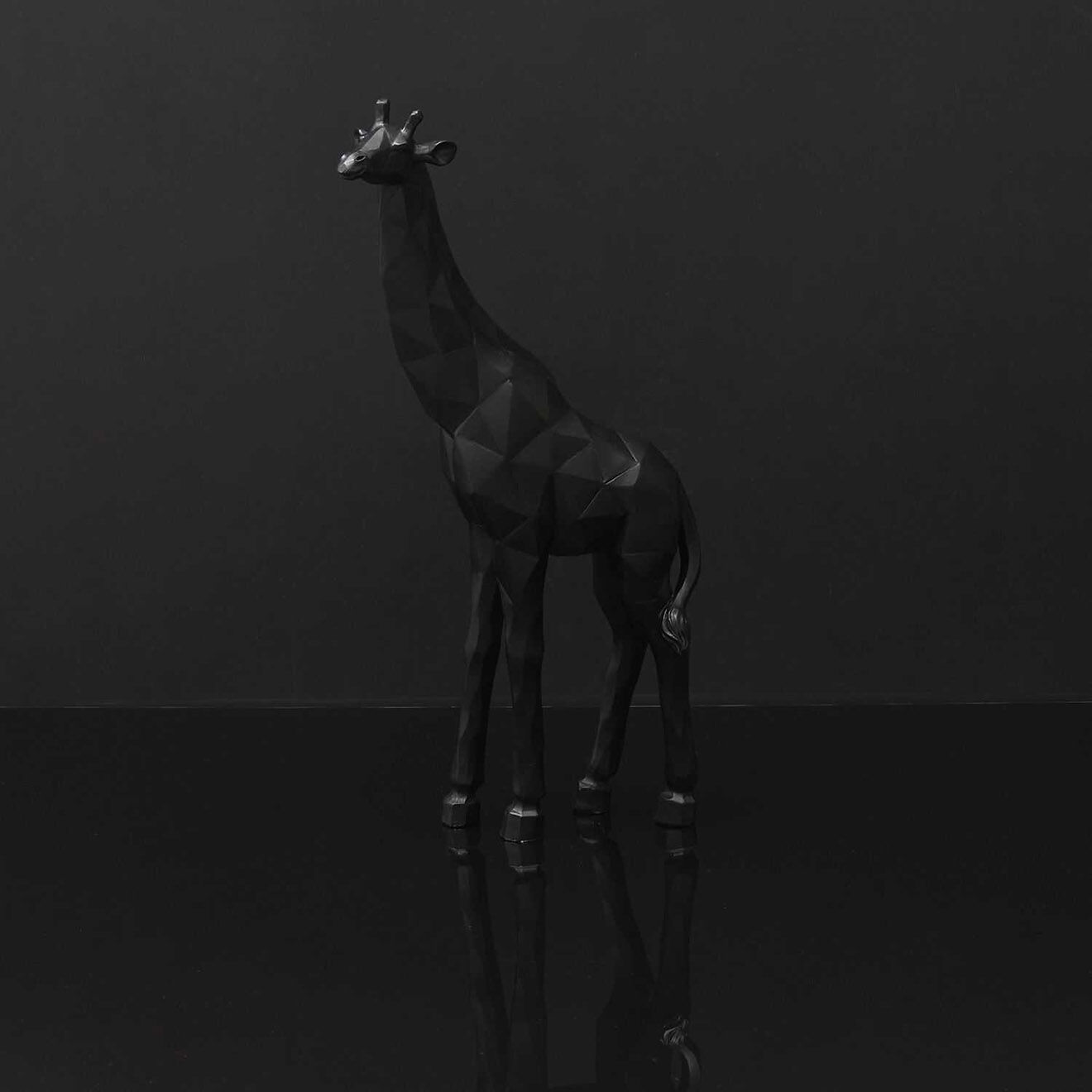 Home Deco Factory Girafe Origami noire - 19x40x8.5 cm
