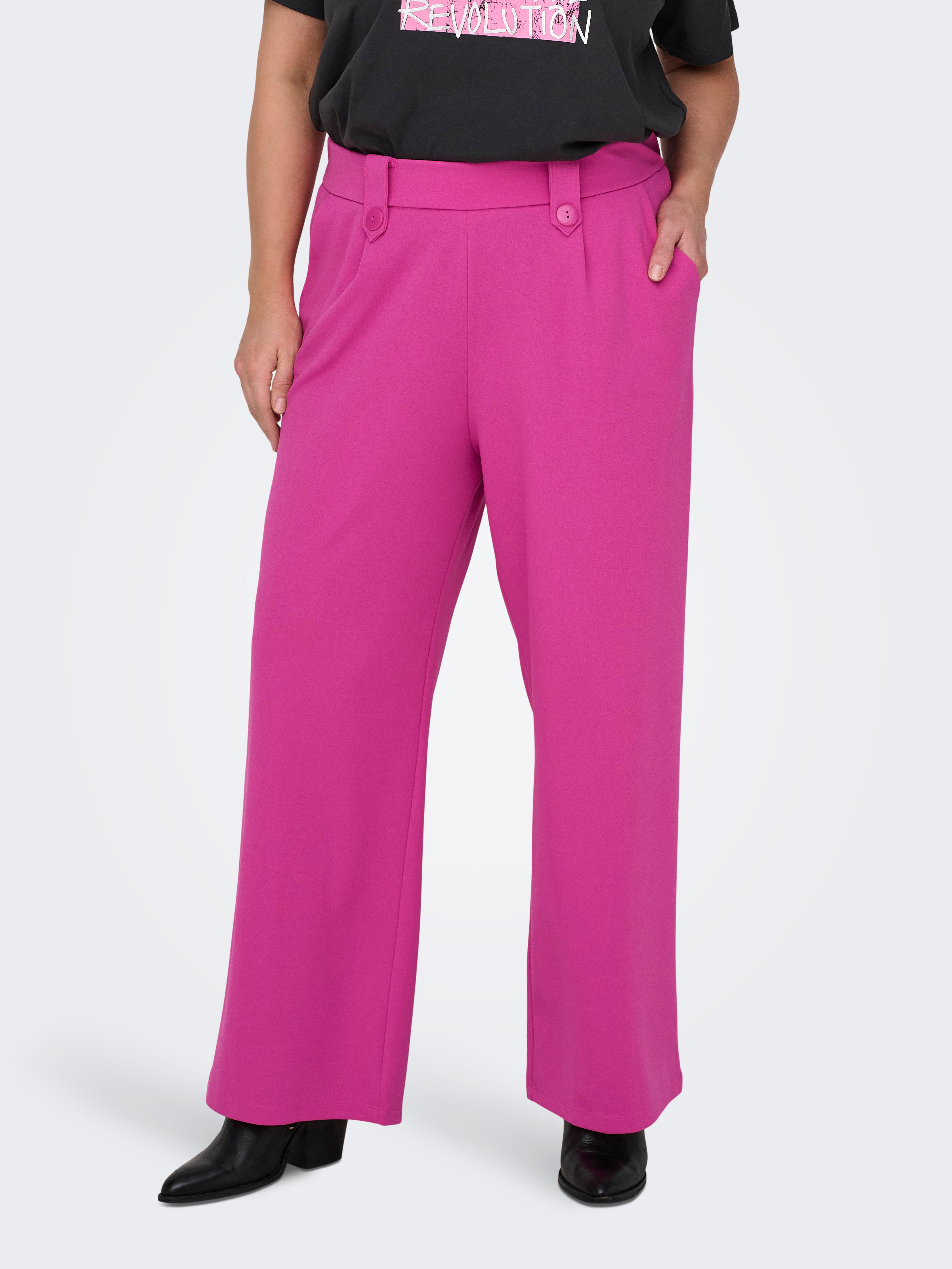 CARSANIA Normal geschnitten Hose mit weitem Beinschnitt Raspberry Rose