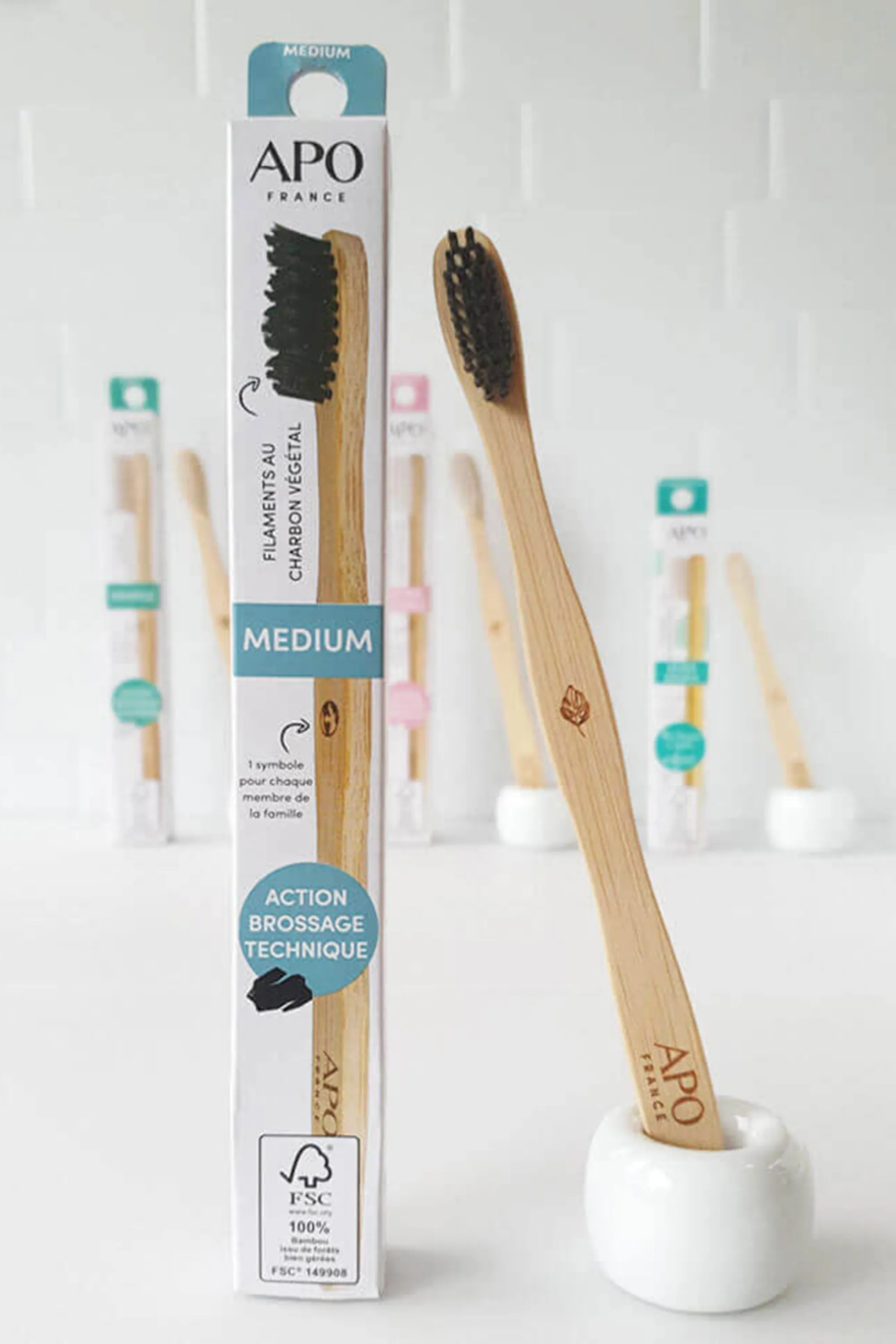 APO Brosse à dents en bambou – Adulte medium-12 g