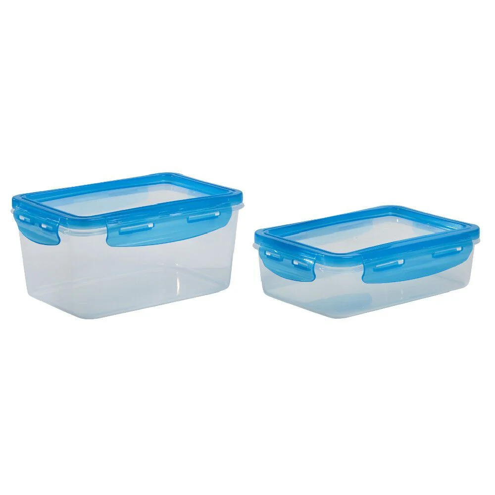Boîte alimentaire en plastique avec couvercle flexible en silicone x2