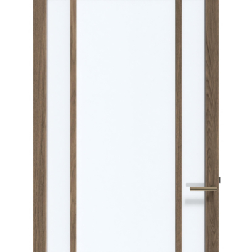 Arne & Bodil binnendeur ABE107 satijnglas - donker eiken houtlook afwerking