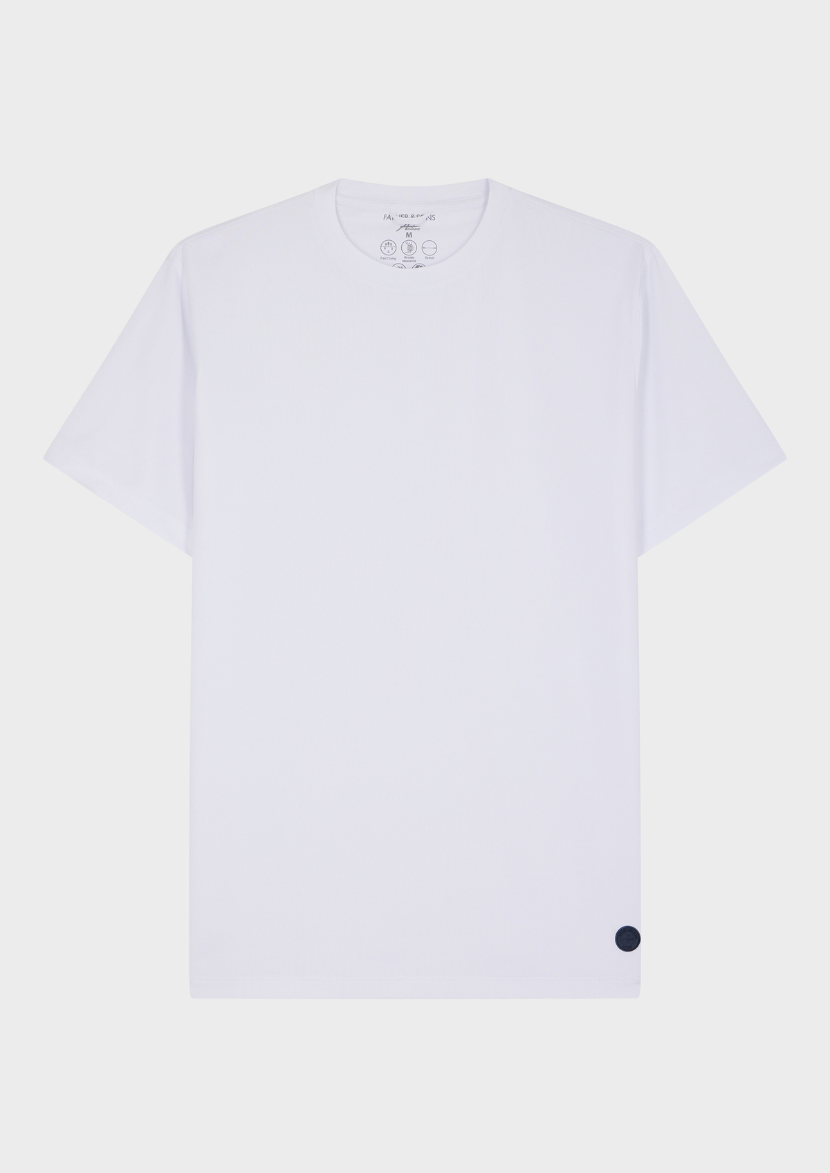 Tee-shirt Talentueux en polyester recyclé stretch col rond uni blanc