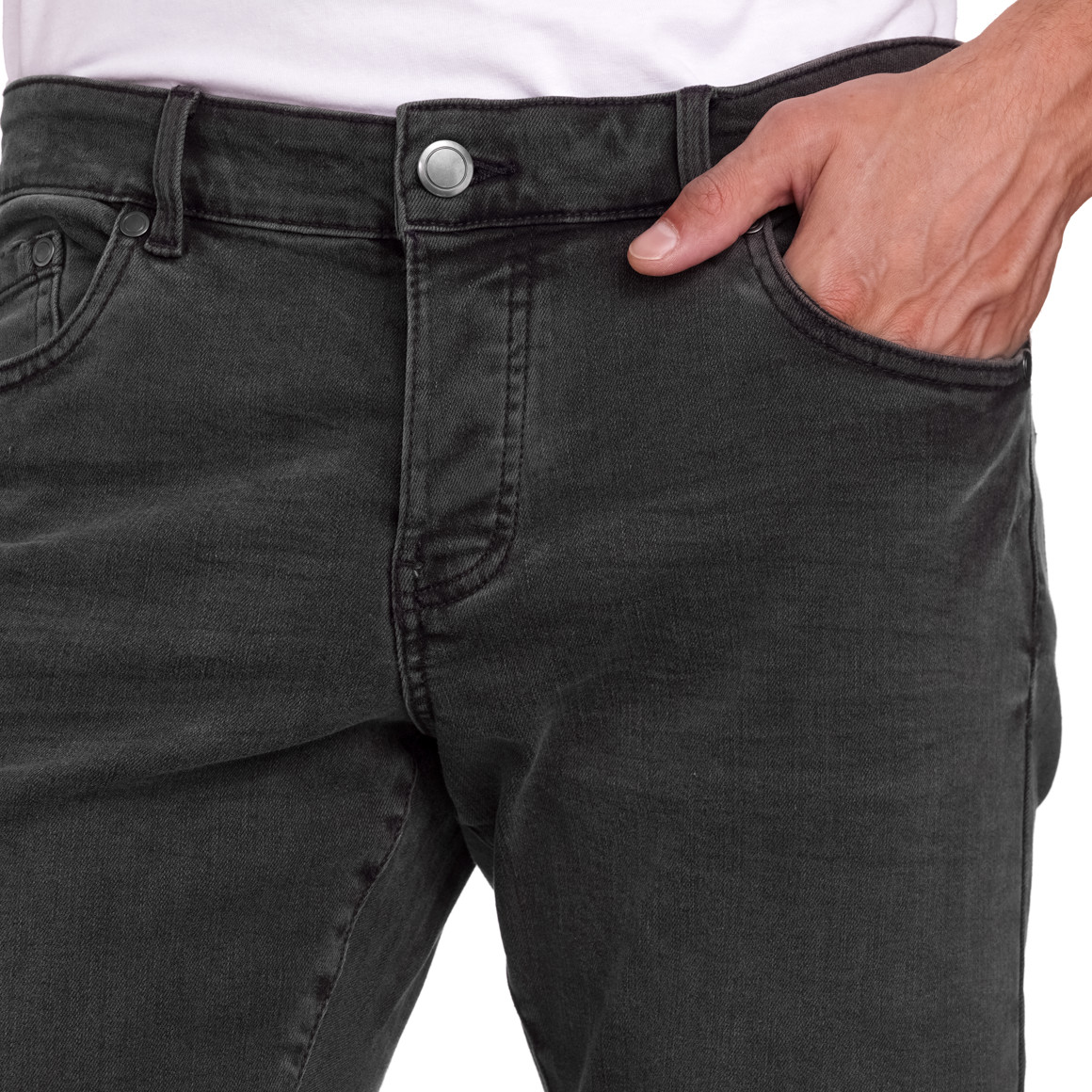 VanVaan Herren Slim-Jeans im Five-Pocket-Style grau