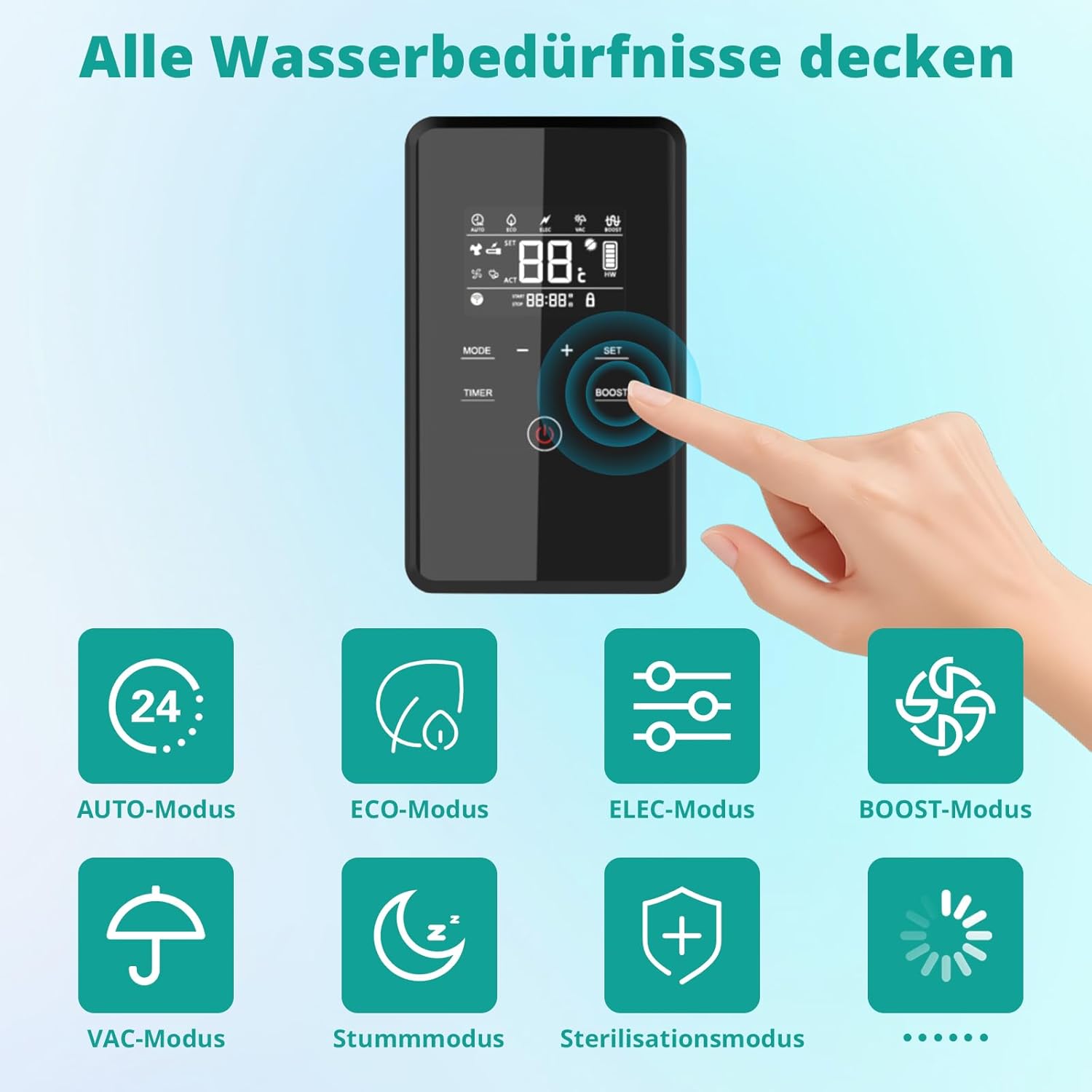 Wärmepumpen 200 L, Brauchwasserwärmepumpe, R290 Luft-Wasser Wärmepumpe für Villen, Hotels, Ferienwohnungen, Gewerbe und den Außenbereich, Schnelle Aufheizung auf 75°C, 230V, WiFi, A+