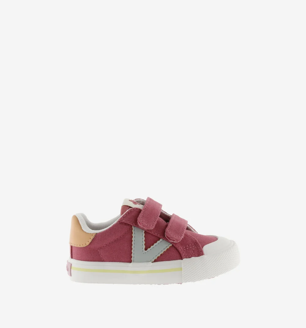 TRIBU TOILE CUIR Baskets sport en toile couleur pour enfant FRESA