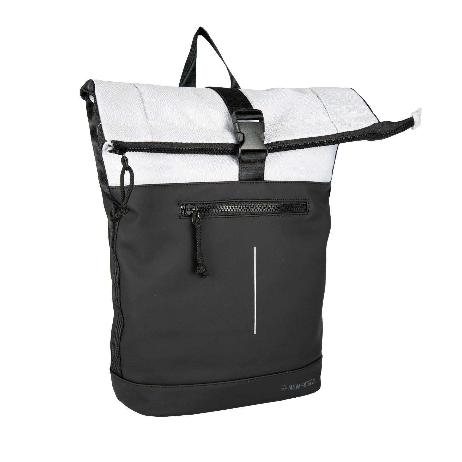 New Rebels Backham New York Rolltop Backpack Black – Light Grey