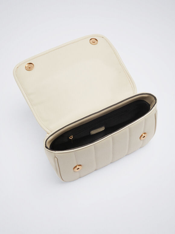 Bolsa acolchoada com corrente - Cru