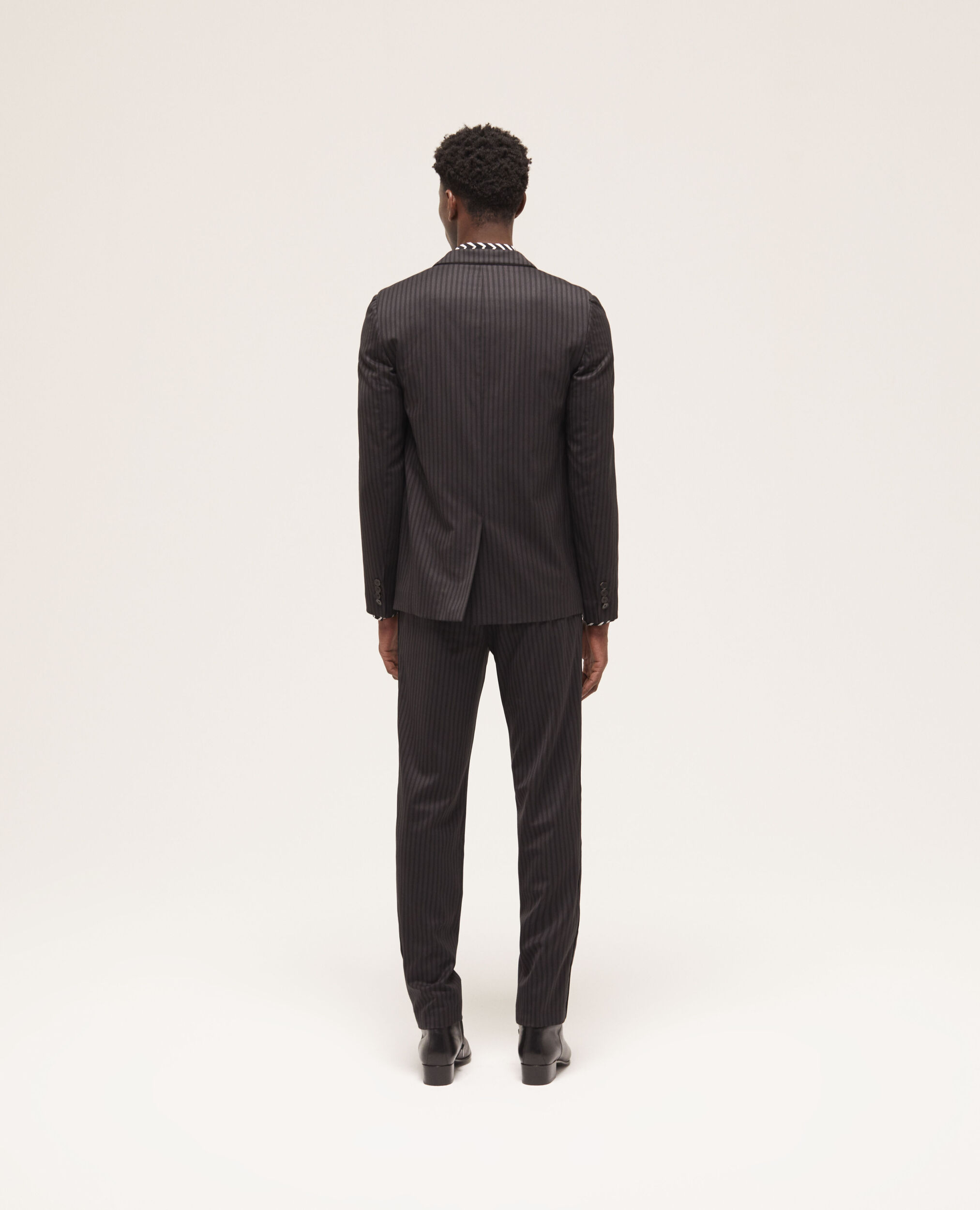 Veste de costume en laine à rayures