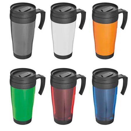Macma Trinkbecher 400 ml, 6 Stück je 1x rot, grün, blau, orange, weiß und grau