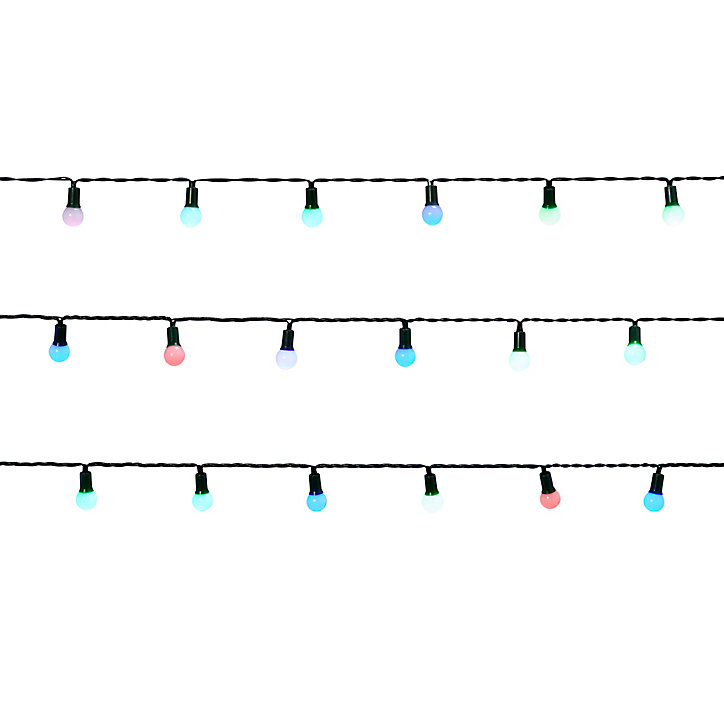 Guirlande lumineuse LED intérieure multicolore câble vert 1 fonction 25 m