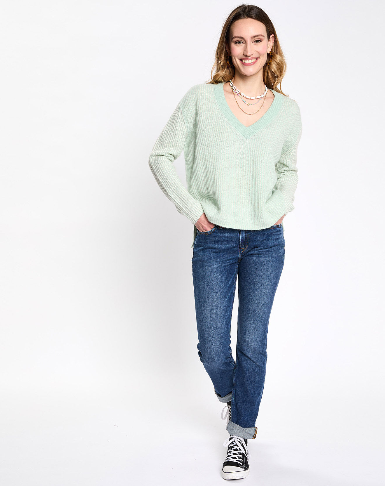 Esprit Jean droit bleu foncé
