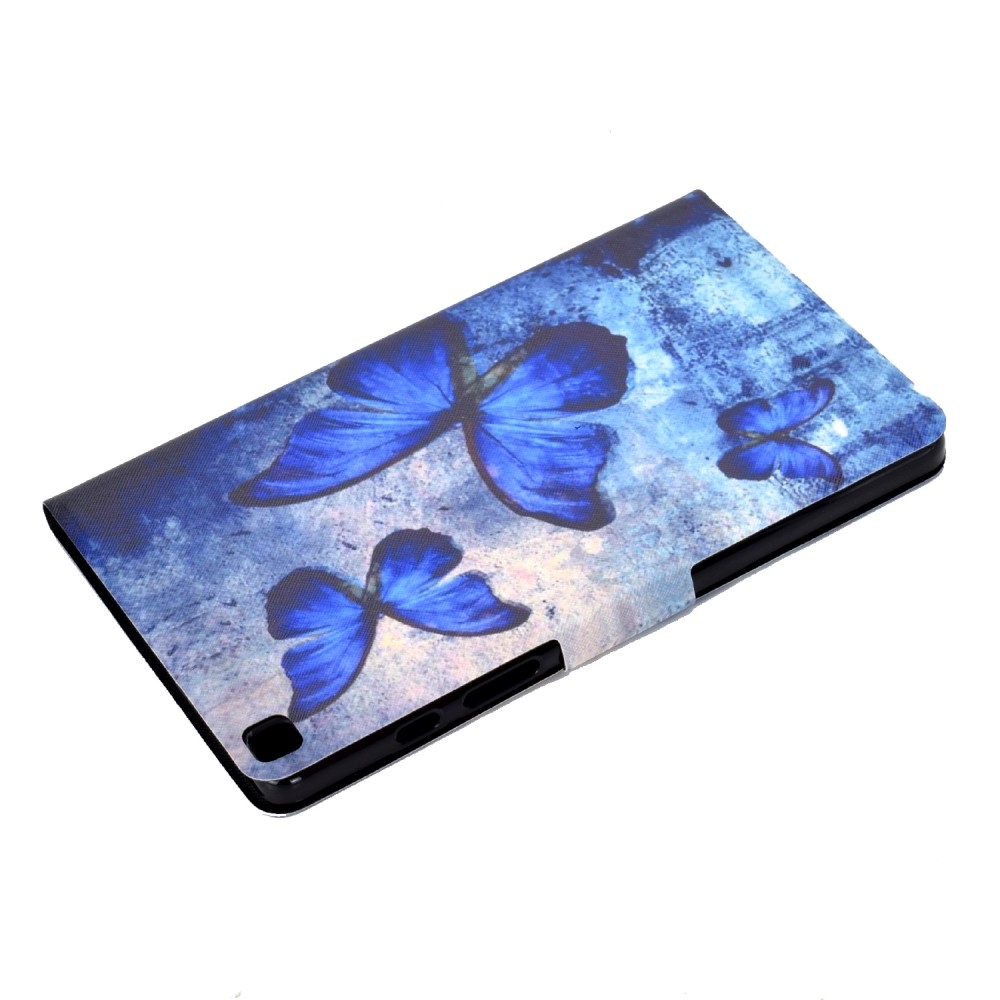 Samsung Galaxy Tab A 8.0 (2019) Leder Tasche mit Kartenfächern - Blue Butterflies