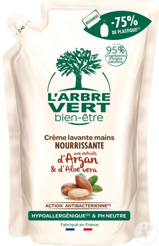 L'Arbre Vert Recharge Crème Lavante Mains Aux Extraits D'Argan 300ml