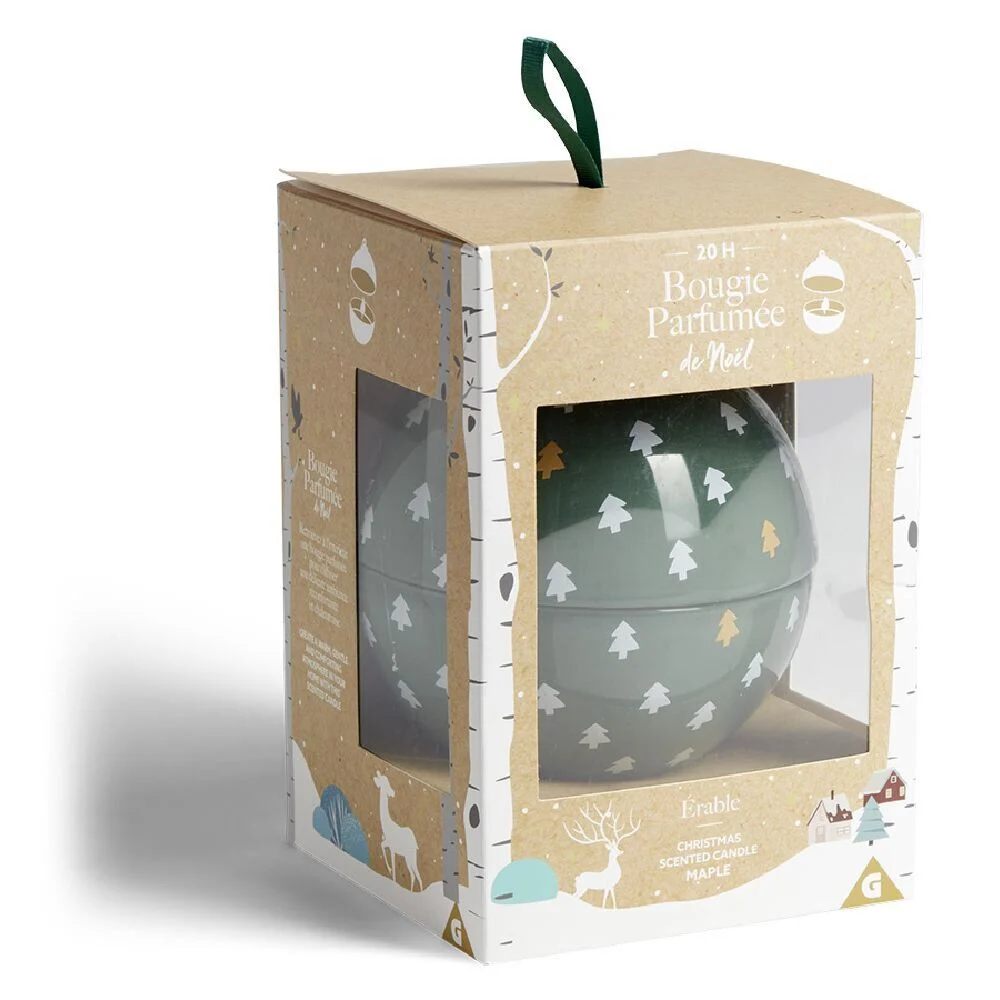 Bougie bonbonnière de Noël senteur sirop d'érable