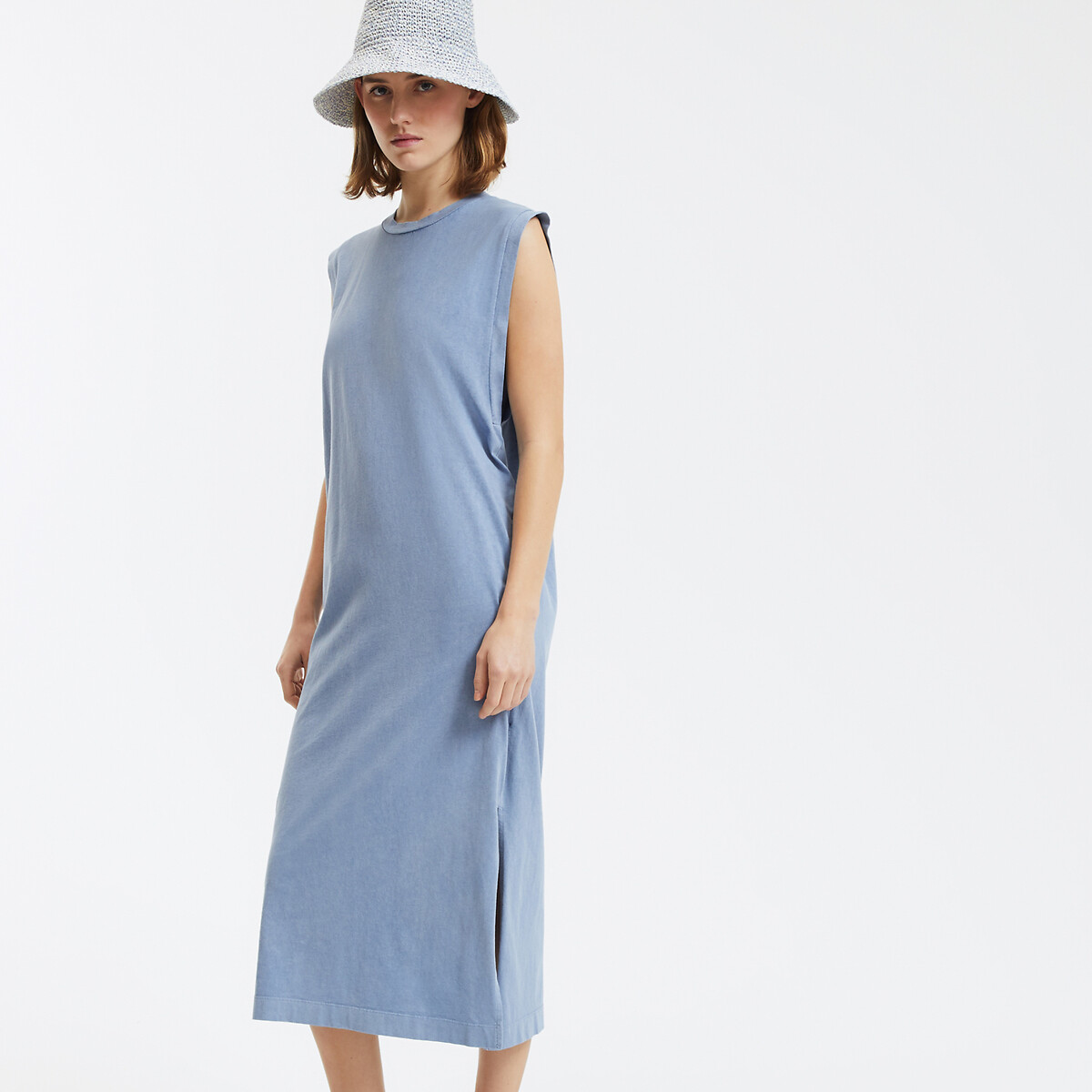 COLEÇÕES LA REDOUTE<br>Vestido longo sem mangas estilo camiseta